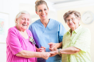 caregiver with her patients